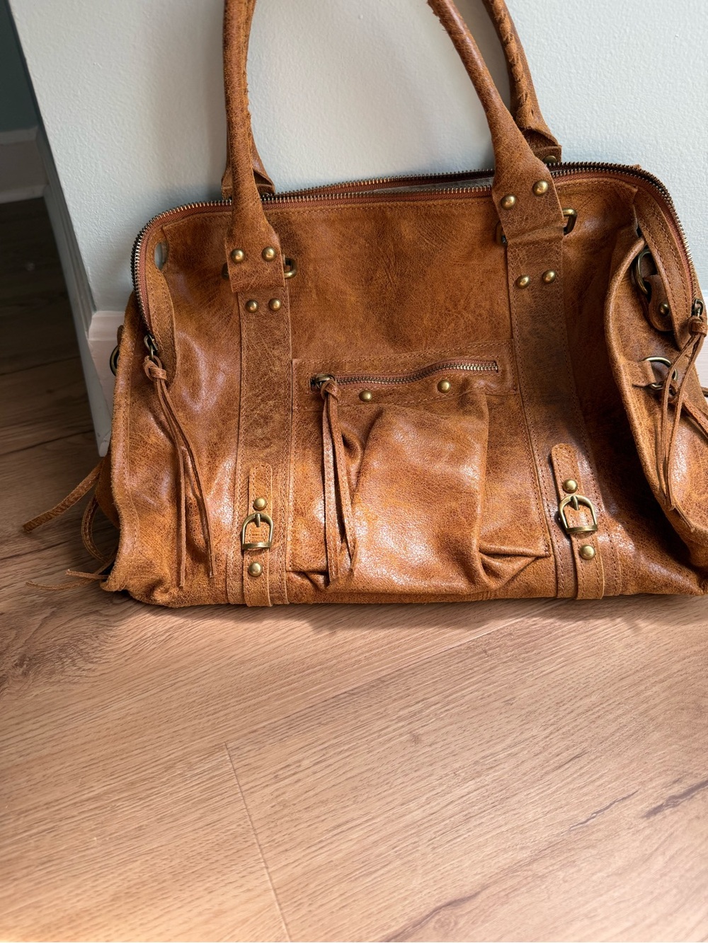 Genuine Leather, Made in Italy gorgeous brown bag with shoulder strap